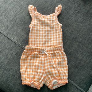 Orange checker Newborn Carter’s set